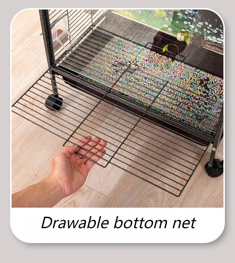 Large Wheeled Metal Bird Cage