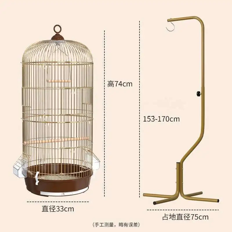 Premium Metal Bird Cage - Large Parrot Aviary for Cockatiels, Parrots