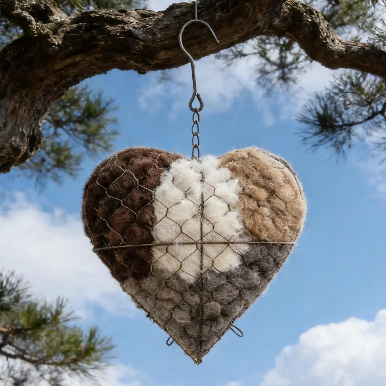 Heart-Shaped Bird Nesting Holder