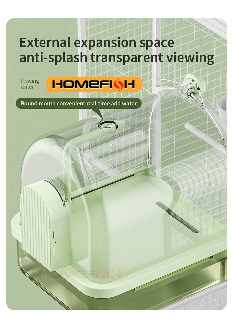 Hanging Bird Bath with Automatic Water Circulation