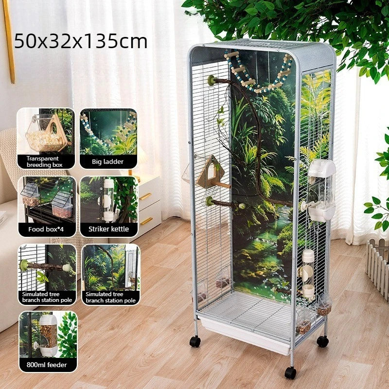 Large Wheeled Metal Bird Cage