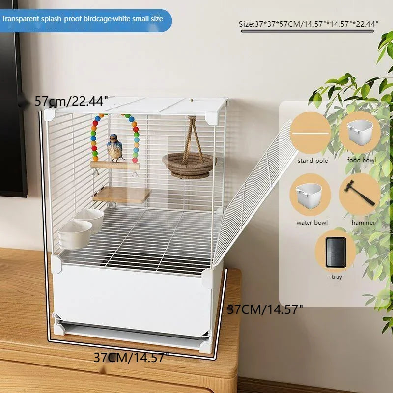 Splash-Proof Parrot Cage