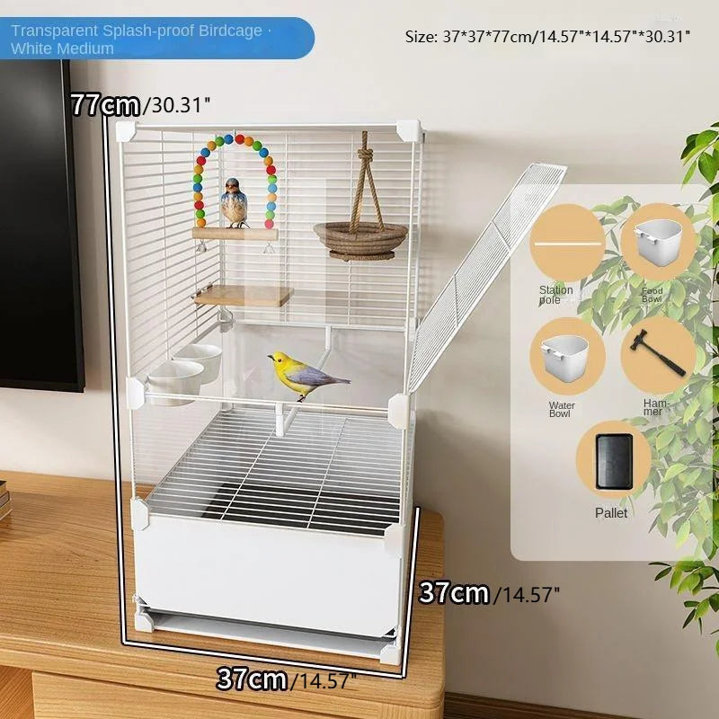 Splash-Proof Parrot Cage