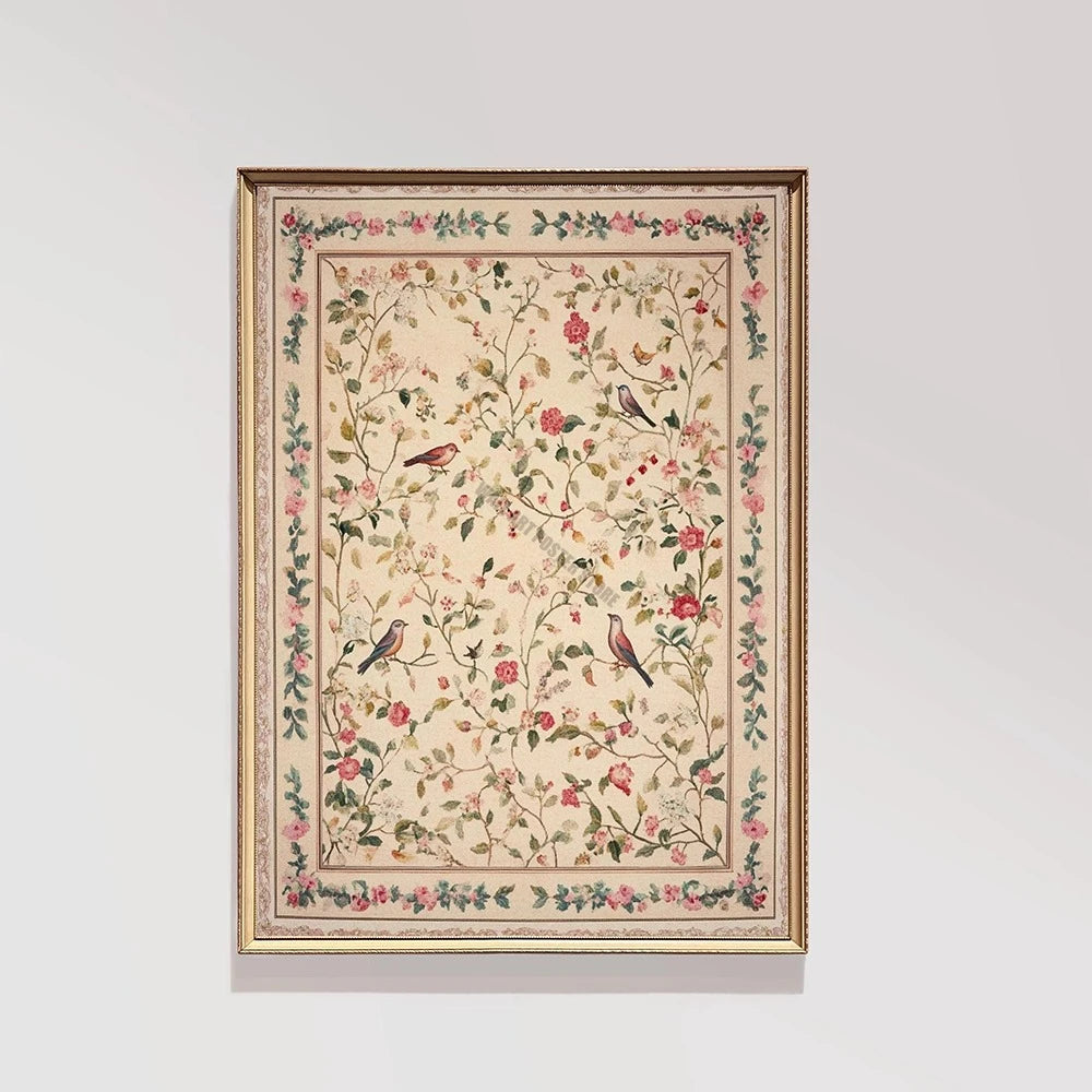 Vintage Bird Art Print - Canvas Poster