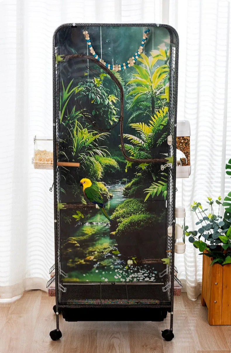 Large Wheeled Metal Bird Cage