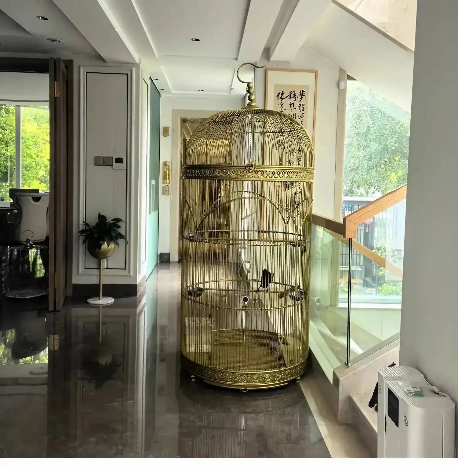 Extra Large Cylindrical Bird Cage - European Style