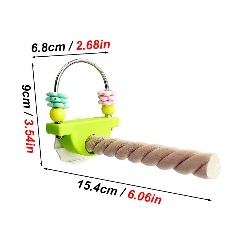 Wood Bird Perch with Chew Toy