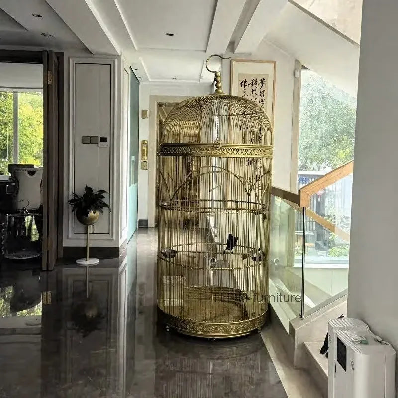 Extra Large Cylindrical Bird Cage - European Style