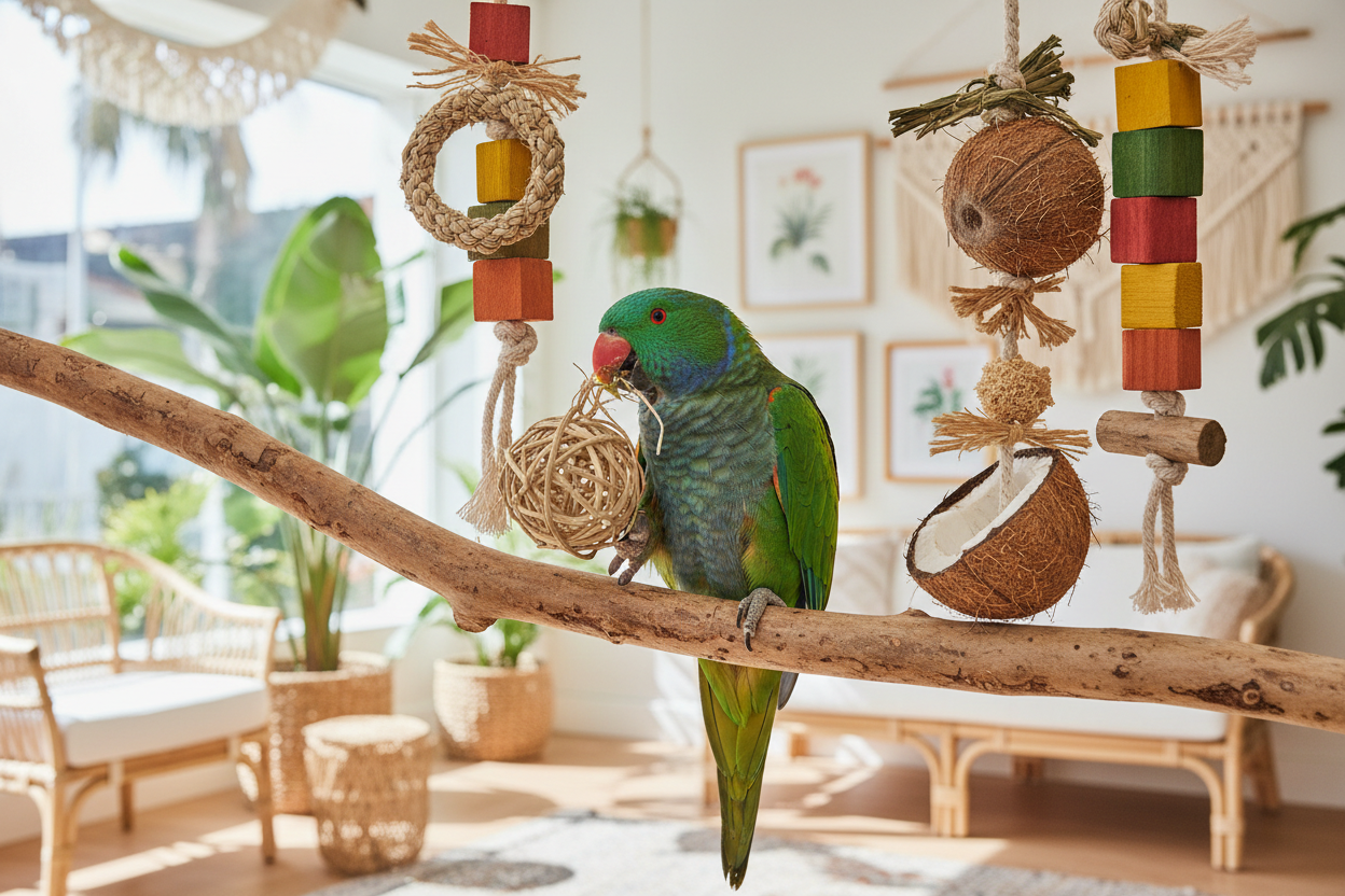 Eclectus Parrot Playing
